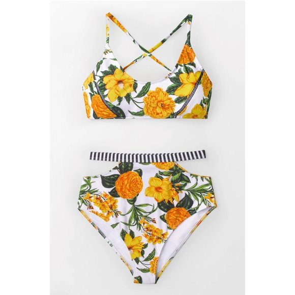 Cupshe Other - Cupshe Floral Paradise High Waisted Bikini Sz XL